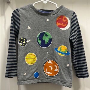 Mini Boden Long Sleeve Space Tee 2-3Y
